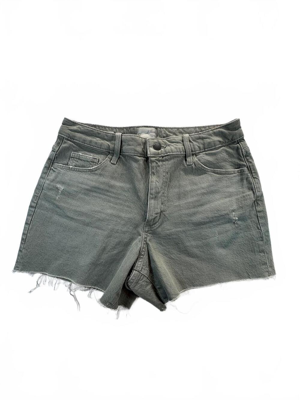 Universal Thread Women’s Size 10/30 Green Denim Cutoff Shorts Distressed Raw Hem